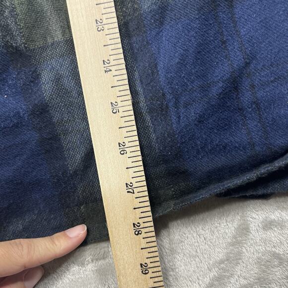 Kavu Jacket Mens Medium Blue Plaid Stripe Hooded Full Zip Cotton Flannel Shirt - Picture 8 of 12